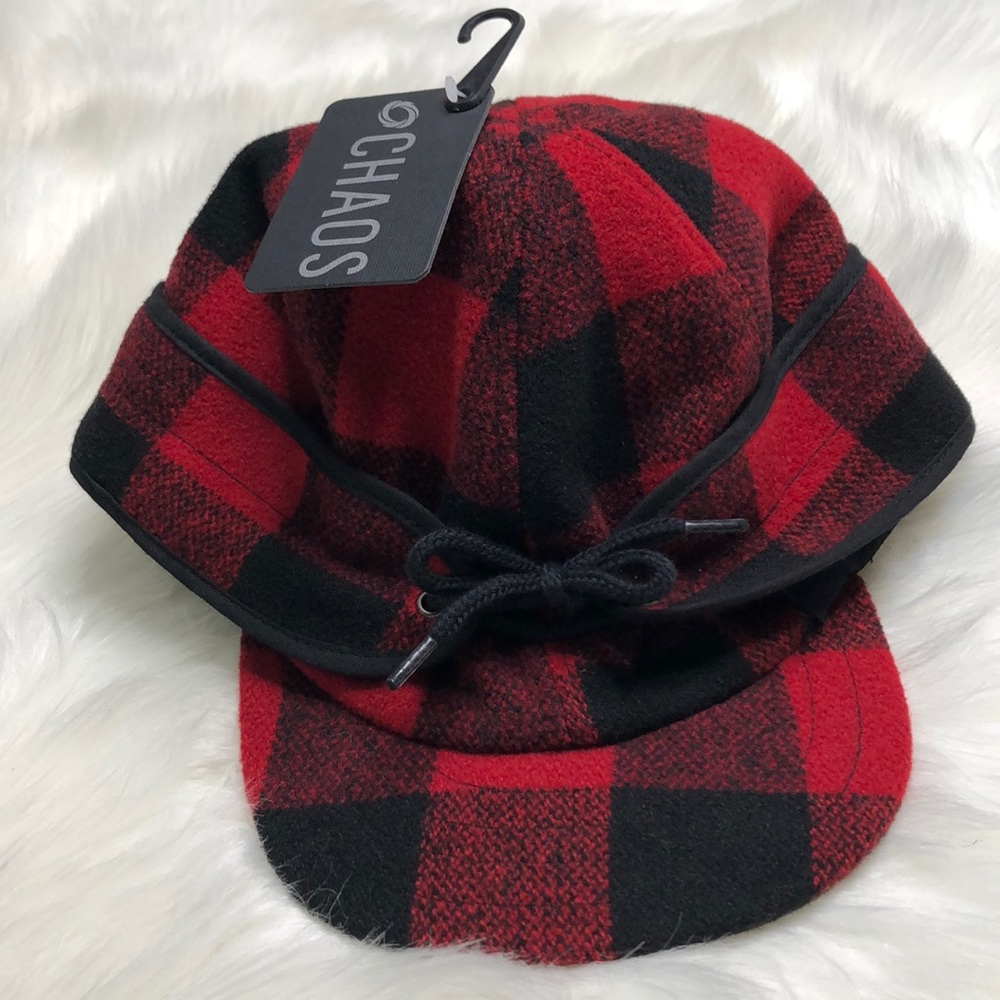 Chaos Red Plaid Wool Blend Hat